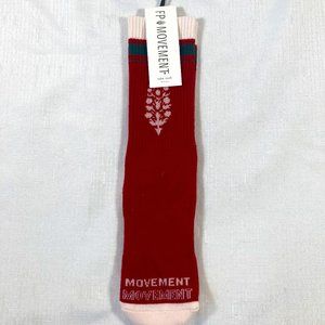 NWT FP Movement X Lucky Honey Tube Sock, Cardinal, One Size